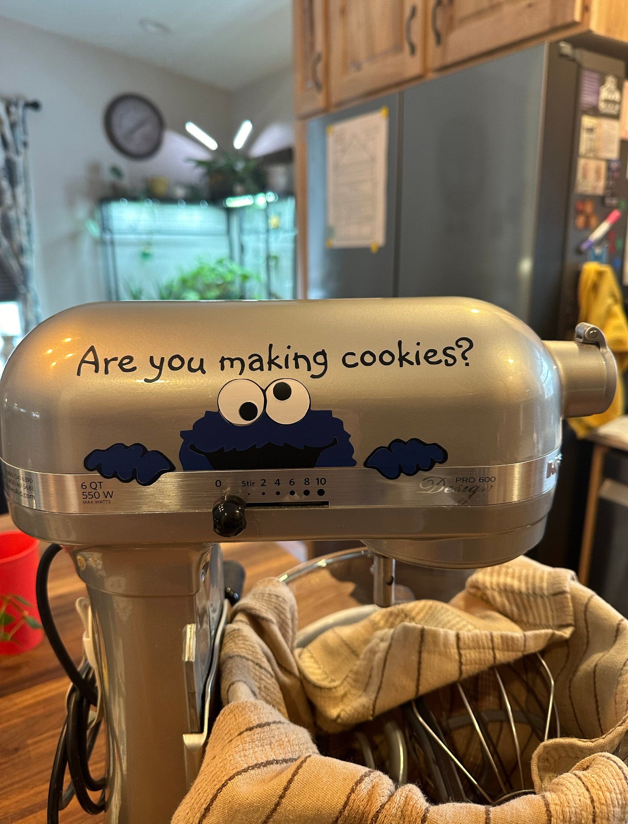 Are You Making Cookies? Monster Peeker Sticker For Kitchen Aid Decal Perminate Removable Vinyl, Easy Assemble & Clean.
